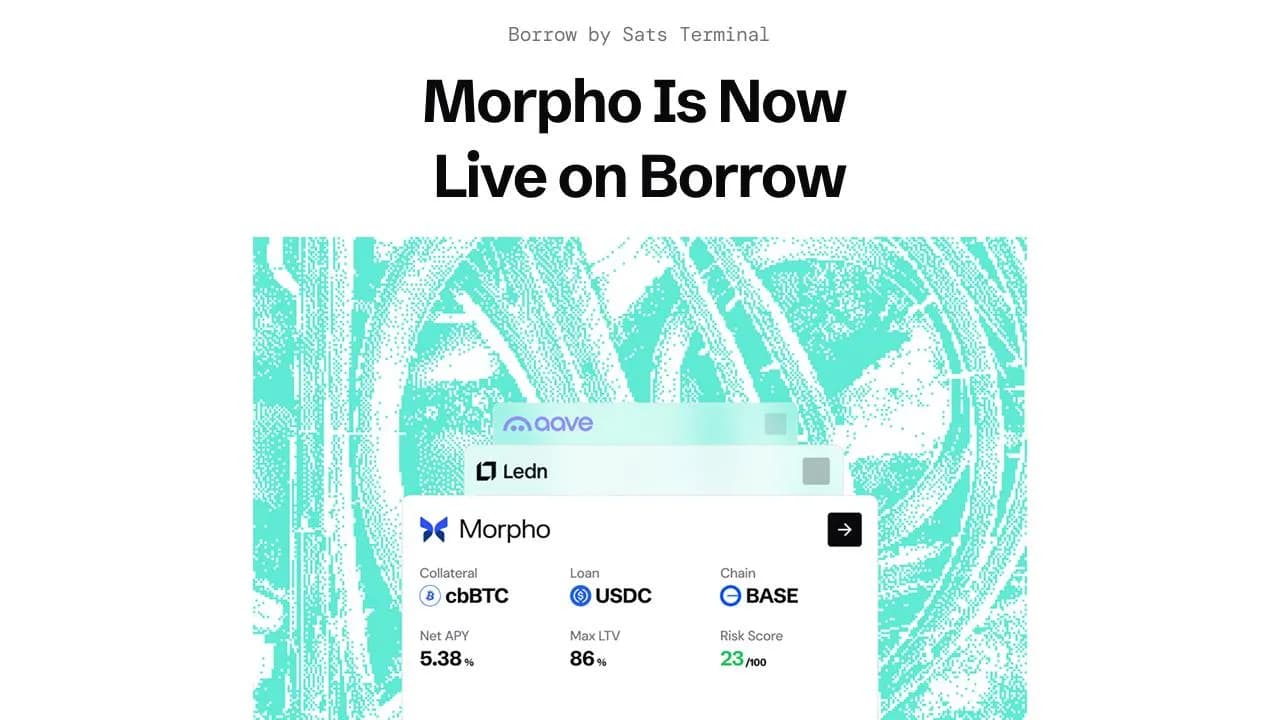 Morpho Is Now Live on Borrow by Sats Terminal